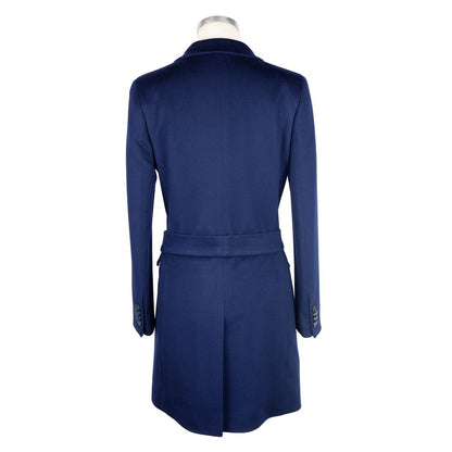 Made in Italy Elegant Wool Vergine Women's Blue Coat