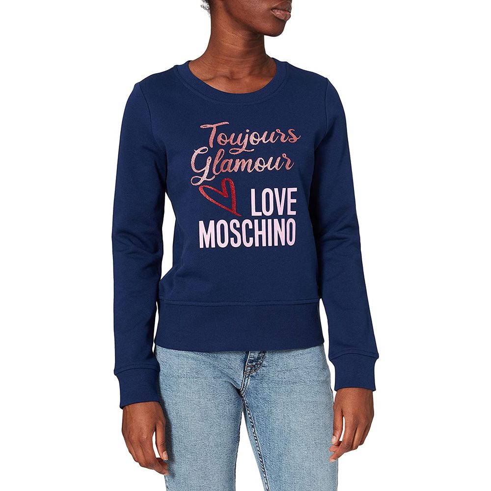 Sweat-shirt Love Moschino Chic avec emblème bleu