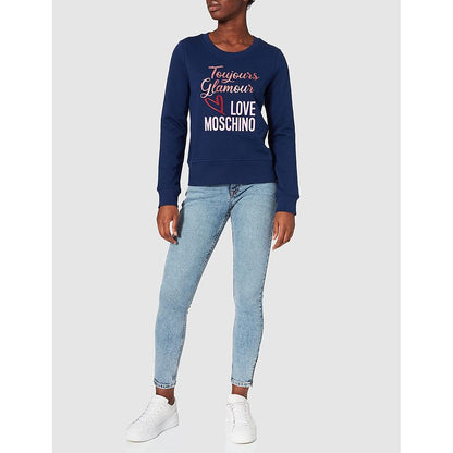 Sweat-shirt Love Moschino Chic avec emblème bleu