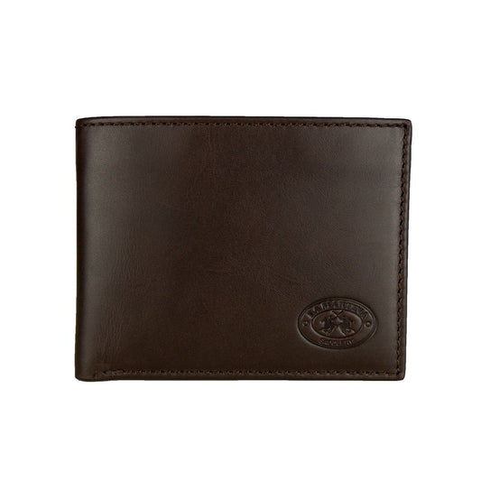 La Martina Elegant Dark Brown Leather Wallet