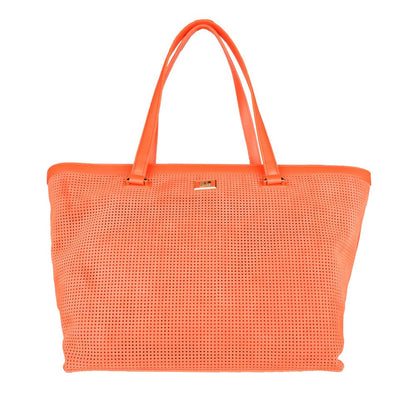 Cavalli Class Elegante bolso de cuero naranja oscuro