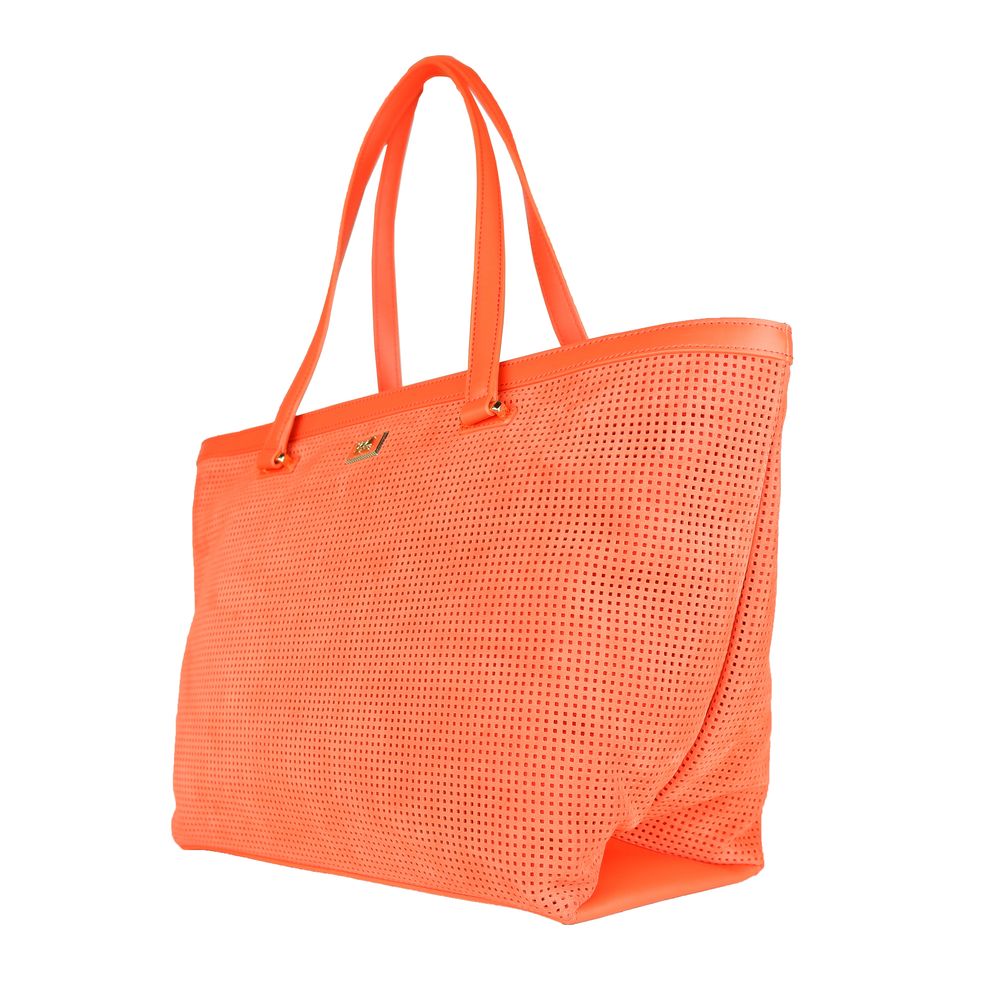 Cavalli Class Chic Sac à main en cuir orange foncé