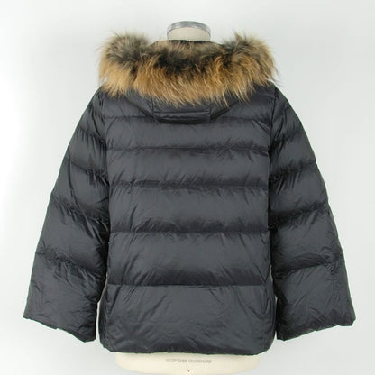 Emilio Romanelli Elegant Black Polyamide Jacket with Fur