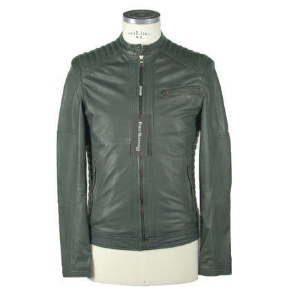 Emilio Romanelli Emerald Elegance Leather Jacket