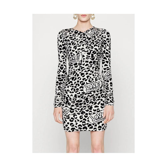 Love Moschino Minivestido elegante en mezcla de viscosa con estampado de leopardo