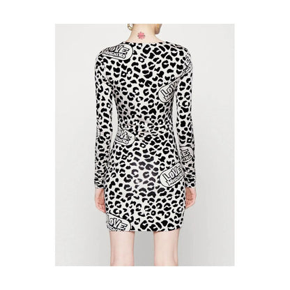 Love Moschino Minivestido elegante en mezcla de viscosa con estampado de leopardo