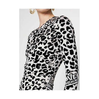 Love Moschino Minivestido elegante en mezcla de viscosa con estampado de leopardo