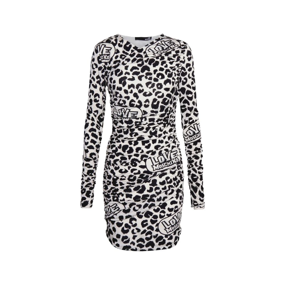 Love Moschino Minivestido elegante en mezcla de viscosa con estampado de leopardo