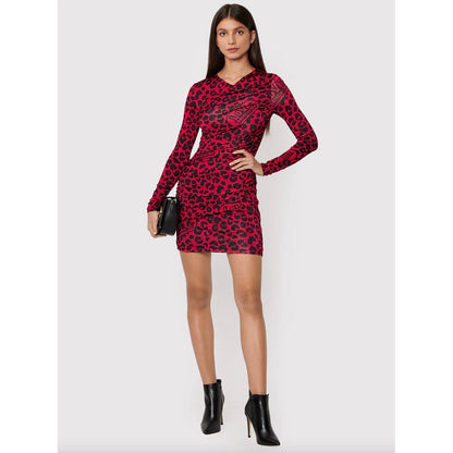 Love Moschino Chic Robe Léopard Texture Rose et Noir