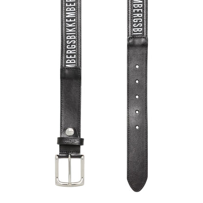 Ceinture élégante en cuir de veau noir Bikkembergs