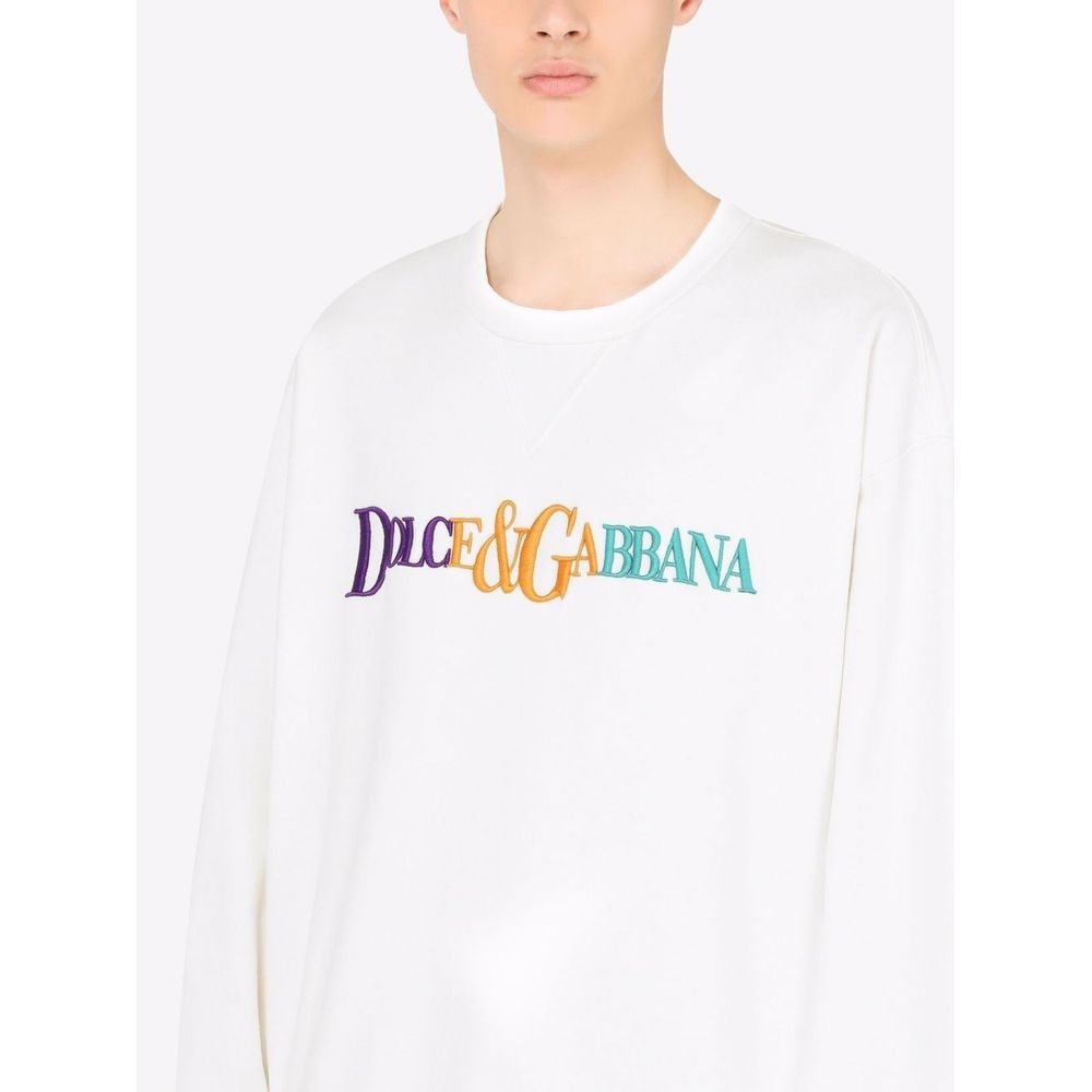 Dolce & Gabbana White Cotton Sweater