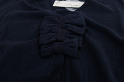 Pull cardigan en laine bleu Marghi lo