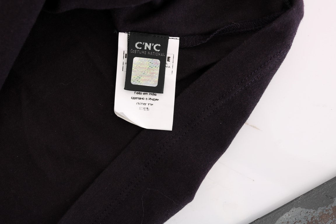 Costume national t-shirt chemisier violet à col en V