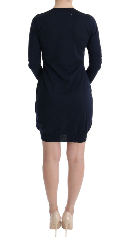 Robe mi-longue en laine bleue Marghi Lo'