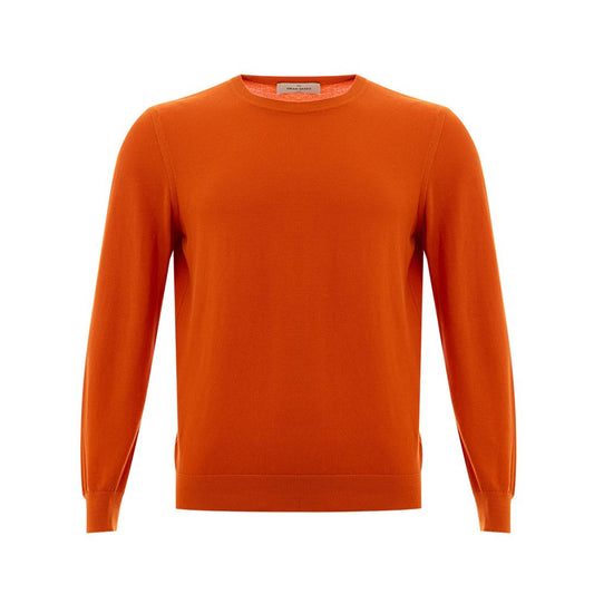 Gran Sasso Classic Orange Cotton Sweater for Elegant Men