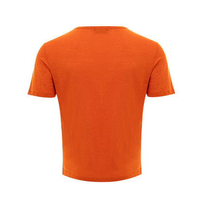 Gran Sasso Elegant Linen T-Shirt in Vibrant Orange