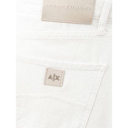 Armani Exchange Elegant White Cotton Trousers