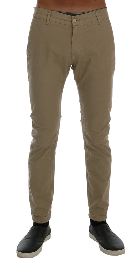 Pantalon chino slim fit beige Daniele alessandrini pour un style sophistiqué