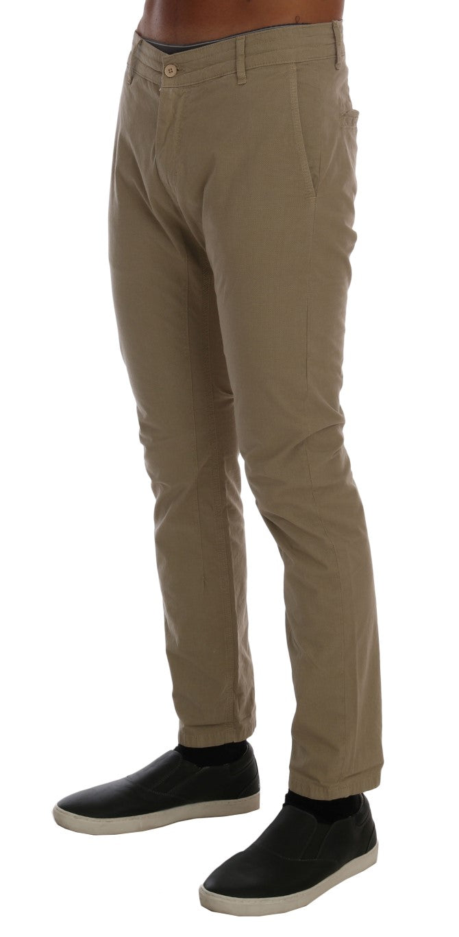 Pantalon chino slim fit beige Daniele alessandrini pour un style sophistiqué