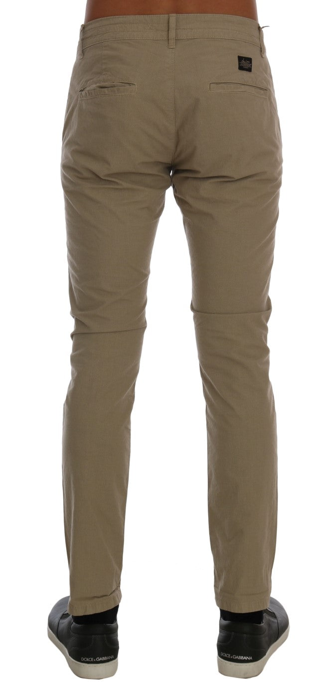 Pantalon chino slim fit beige Daniele alessandrini pour un style sophistiqué