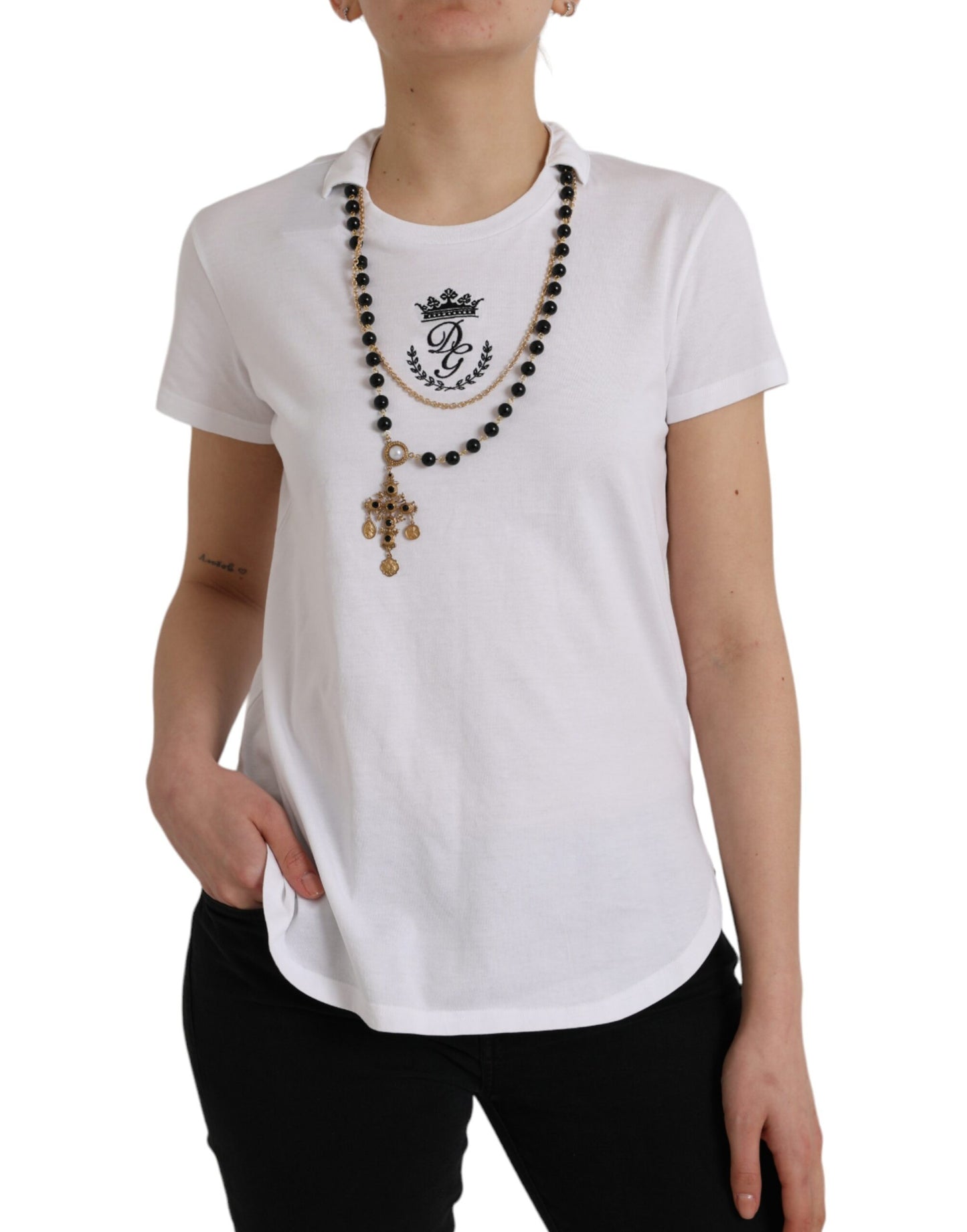 T-shirt à manches courtes en coton blanc Dolce &amp; Gabbana