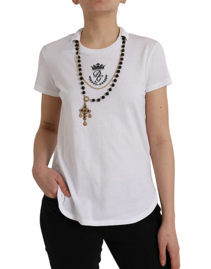 T-shirt à manches courtes en coton blanc Dolce &amp; Gabbana