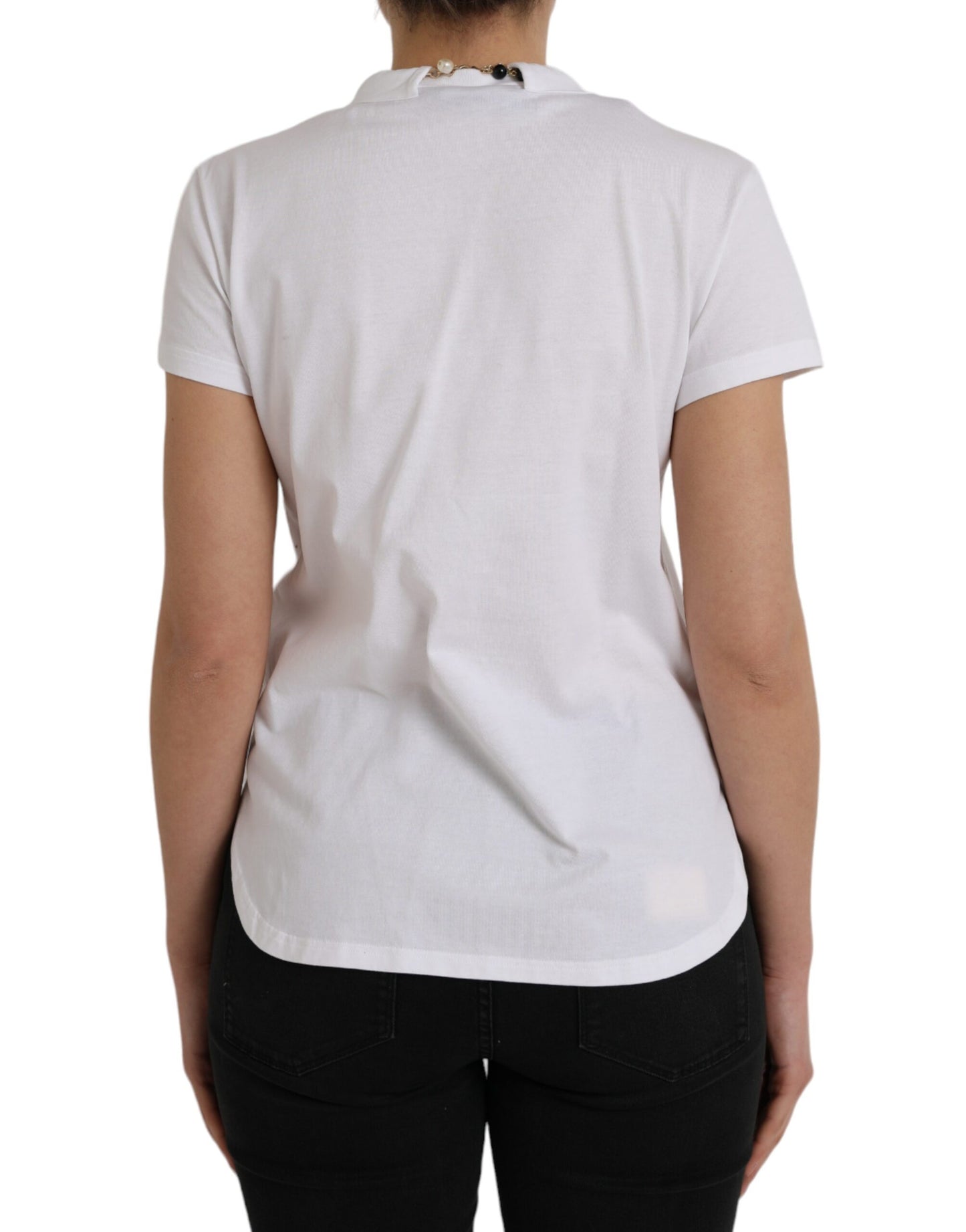 T-shirt à manches courtes en coton blanc Dolce &amp; Gabbana