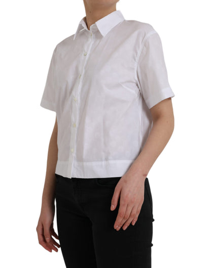 Dolce &amp; Gabbana Haut polo à manches courtes et col blanc