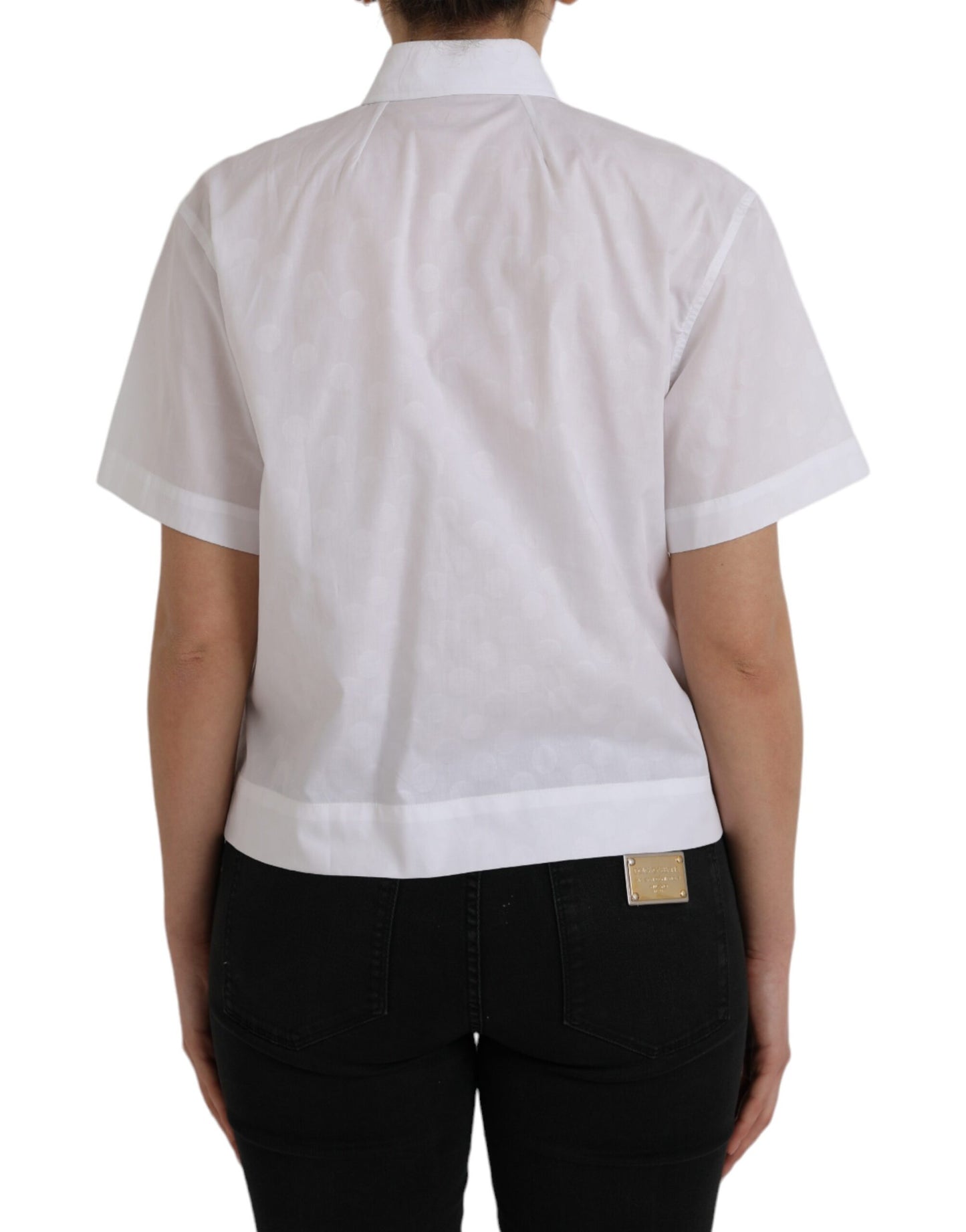 Dolce &amp; Gabbana Haut polo à manches courtes et col blanc