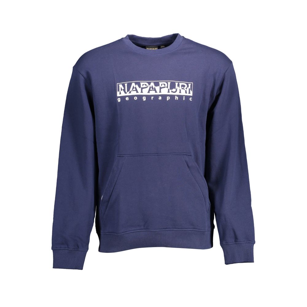 Sweat Napapijri en coton bleu avec poche zippée