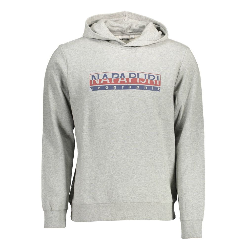 Napapijri Elevated Gray Cotton Hooded Sweatshirt