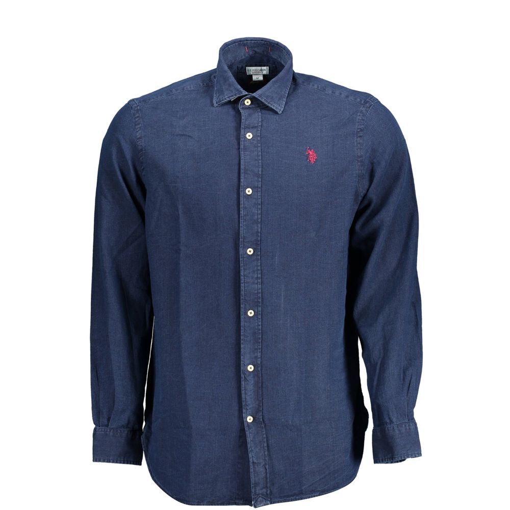 POLO AMÉRICAIN ASSN. Chemise classique bleue en coton à manches longues