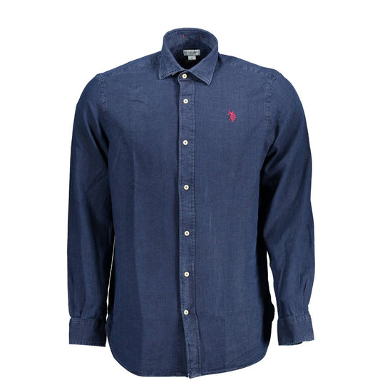 POLO AMÉRICAIN ASSN. Chemise classique bleue en coton à manches longues