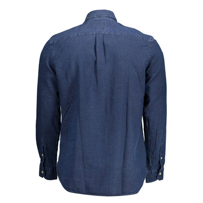 POLO AMÉRICAIN ASSN. Chemise classique bleue en coton à manches longues