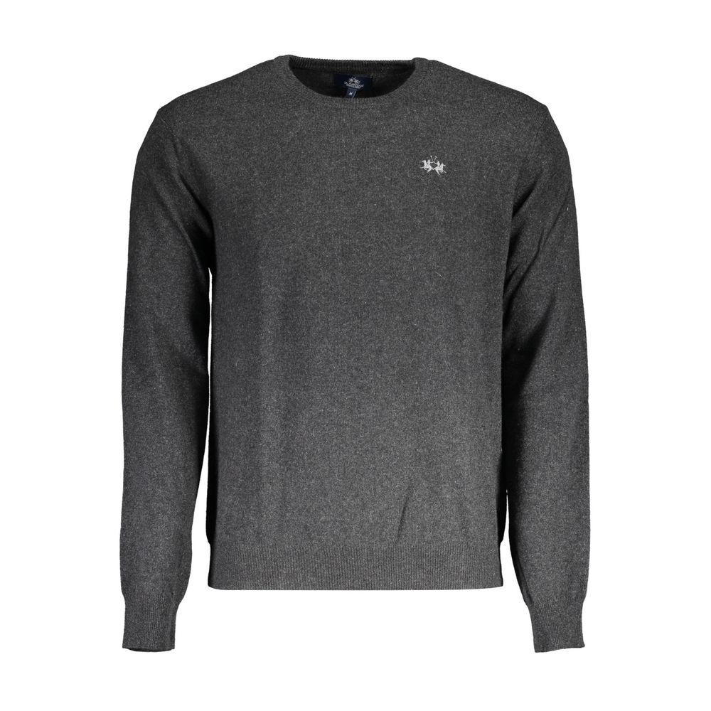 La Martina Elegant Gray Wool-Blend Sweater