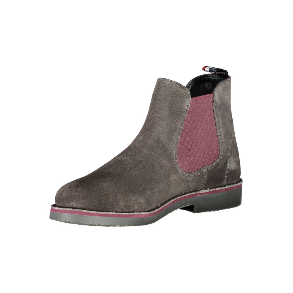 U.S. POLO ASSN. Elegant Gray Ankle Boots with Contrasting Details