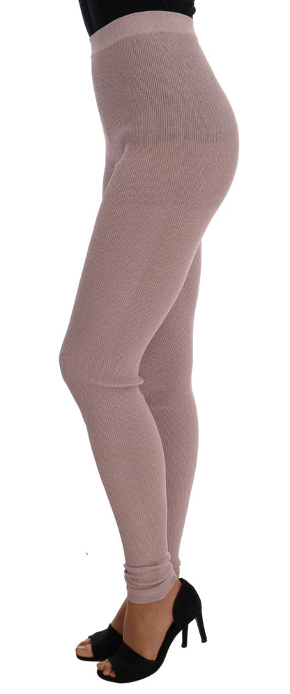 Pantalon stretch taille moyenne rose Dolce &amp; gabbana