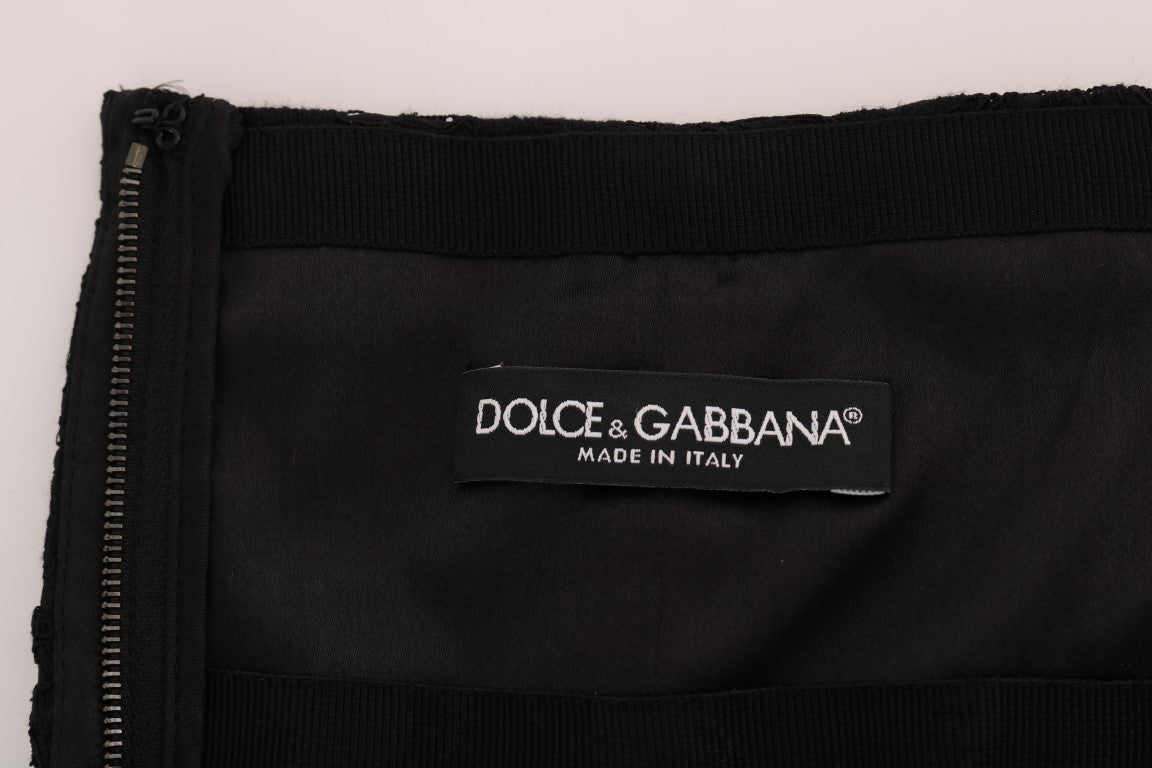 Dolce &amp; gabbana mini-jupe trapèze en dentelle fleurie