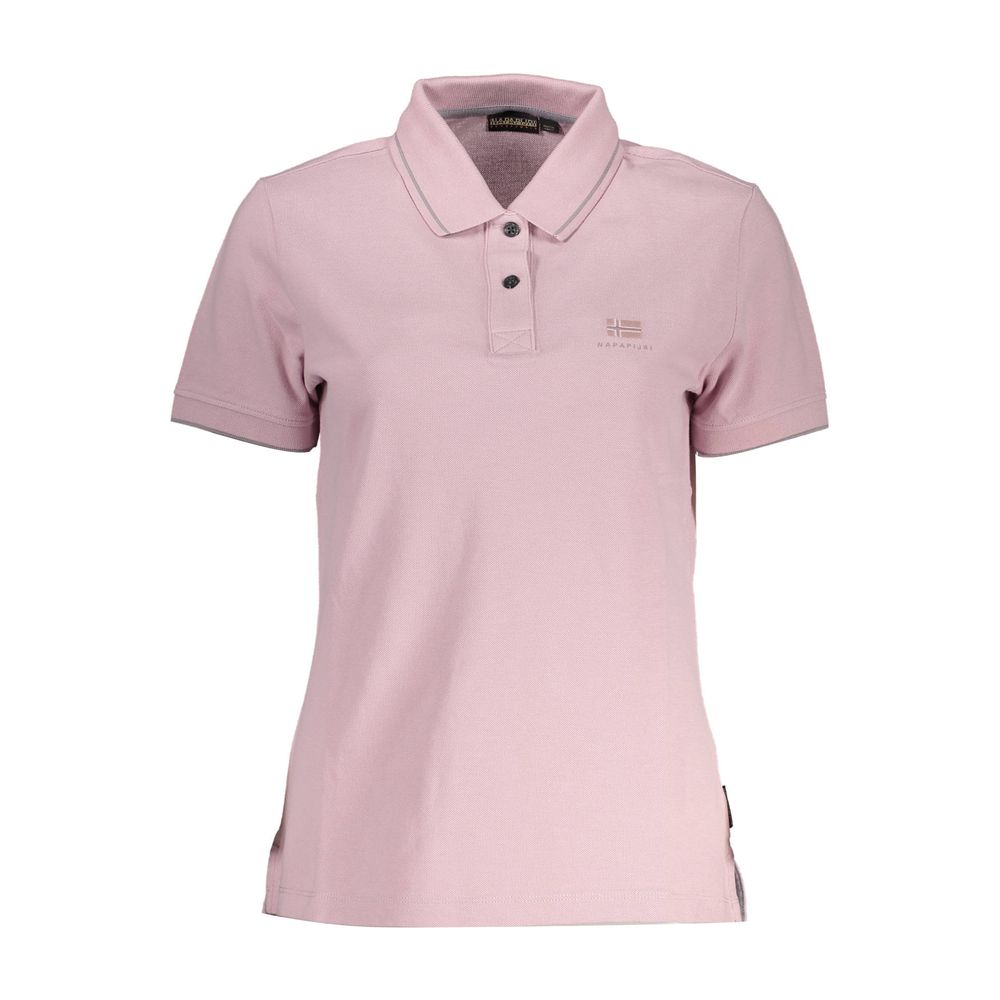 Polo Napapijri rose avec détails contrastés