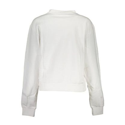 Guess Jeans Chic White Printed Sweatshirt with Rhinestones