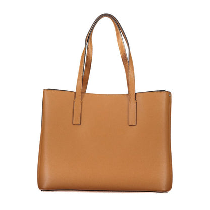 Sac à main en polyéthylène marron Guess jeans