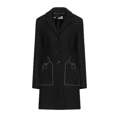 Abrigo de lana negro para mujer Love Moschino