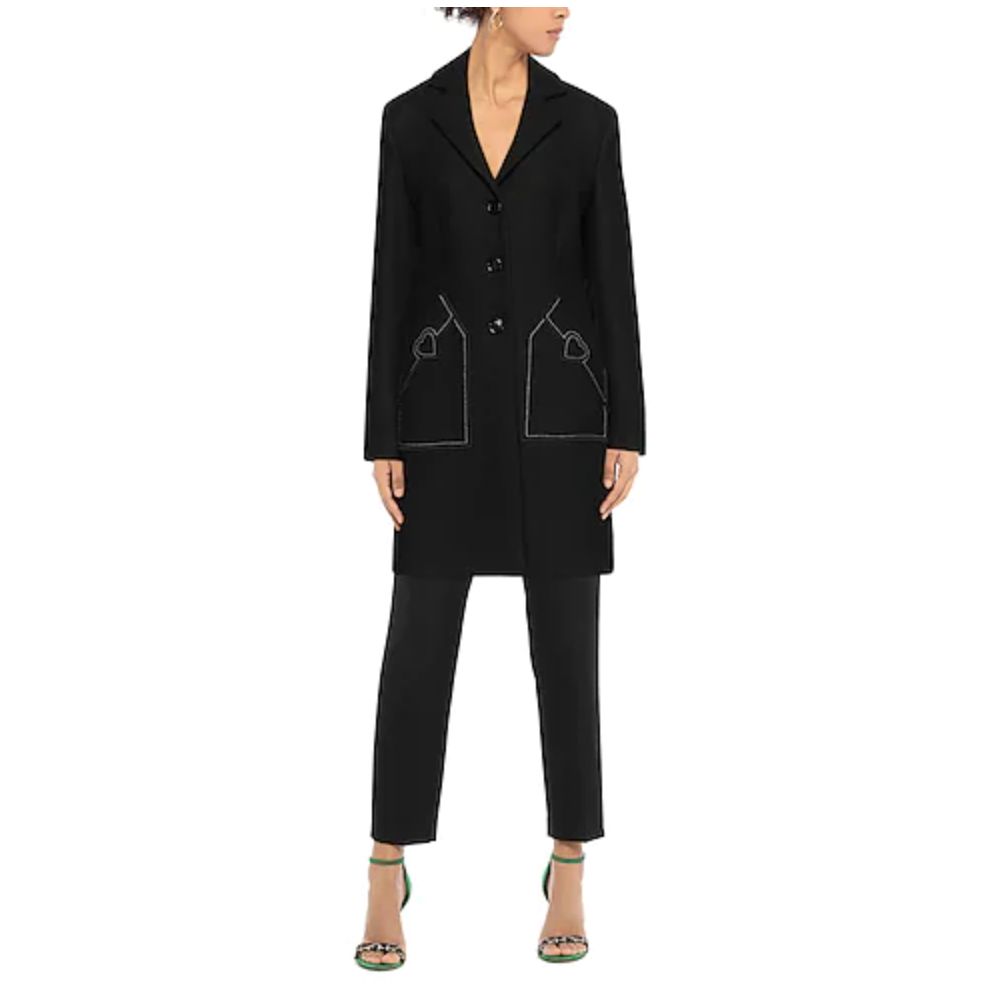 Abrigo de lana negro para mujer Love Moschino