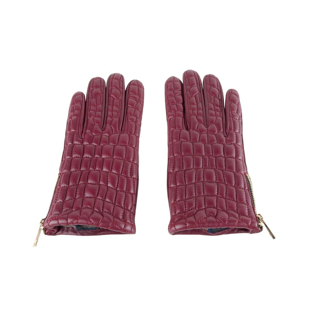 Cavalli Class Guantes de piel de cordero burdeos Delight