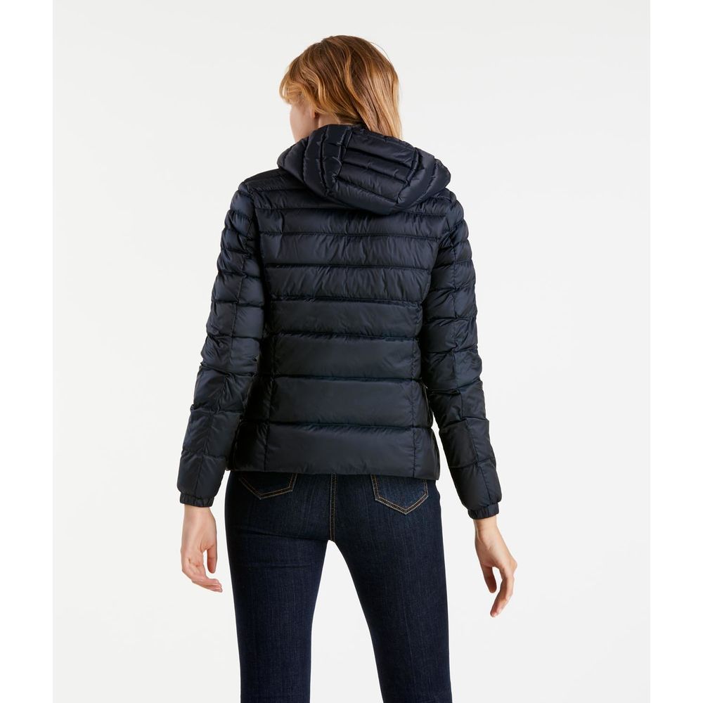 Refrigiwear Elegant Satin-Feel Down Jacket in Dark Blue