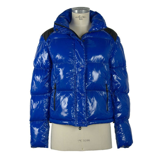 Refrigiwear Chic Blue Down Jacket with Eco-Friendly Flair