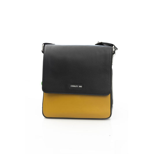 Sac messager pour homme en cuir jaune Cerruti 1881