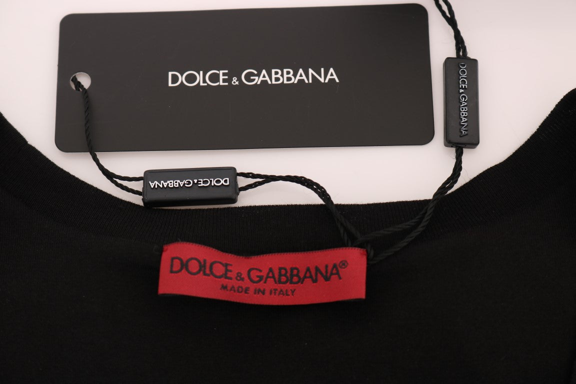 Dolce &amp; gabbana Blouse caraco noire à sequins fleuris