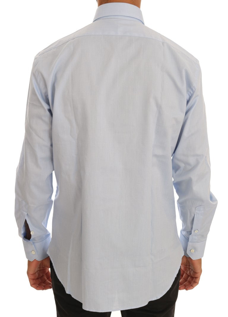 Chemise habillée en coton bleu clair Cavalli