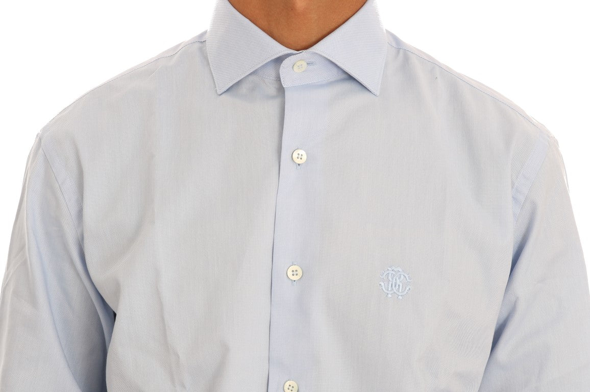 Camisa de vestir Cavalli de algodón azul claro